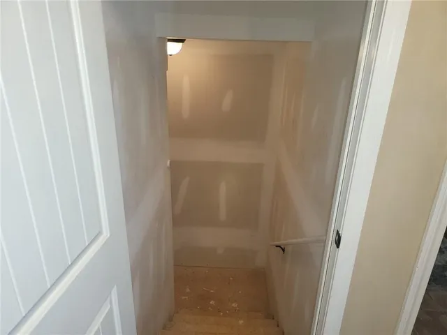 a view of a room with a window