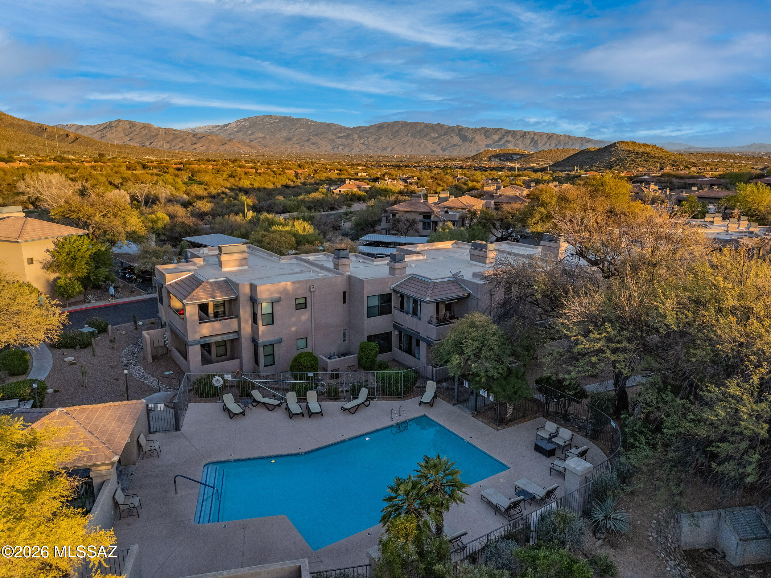 5855 North Kolb Road, Unit 6103 Tucson, AZ 85750 - Photo 27 of 31 an aerial view of residential houses with outdoor space and ocean view