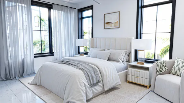 a bed room with a bed and a couch