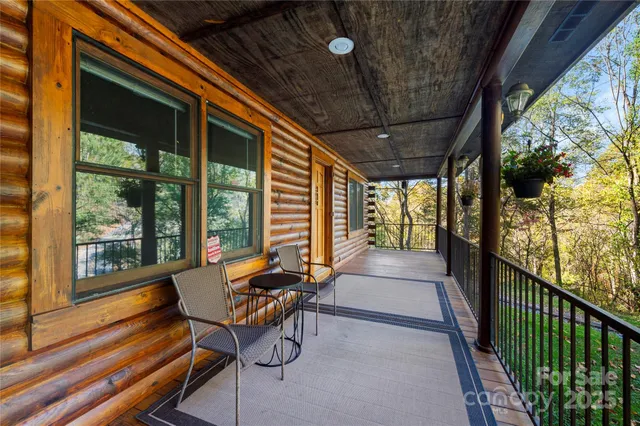 a building outdoor space with seating area