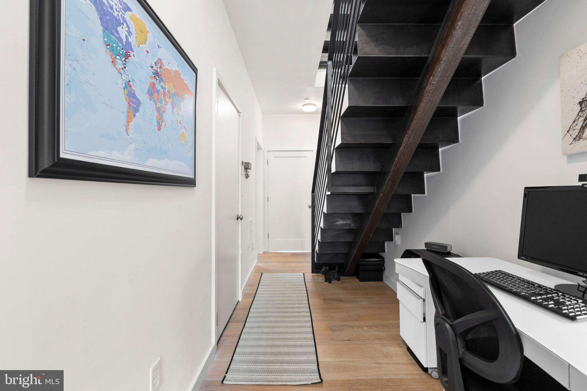 116 League Street Philadelphia, PA 19147 - Photo 22 of 30 Modern hallway with stylish staircase.