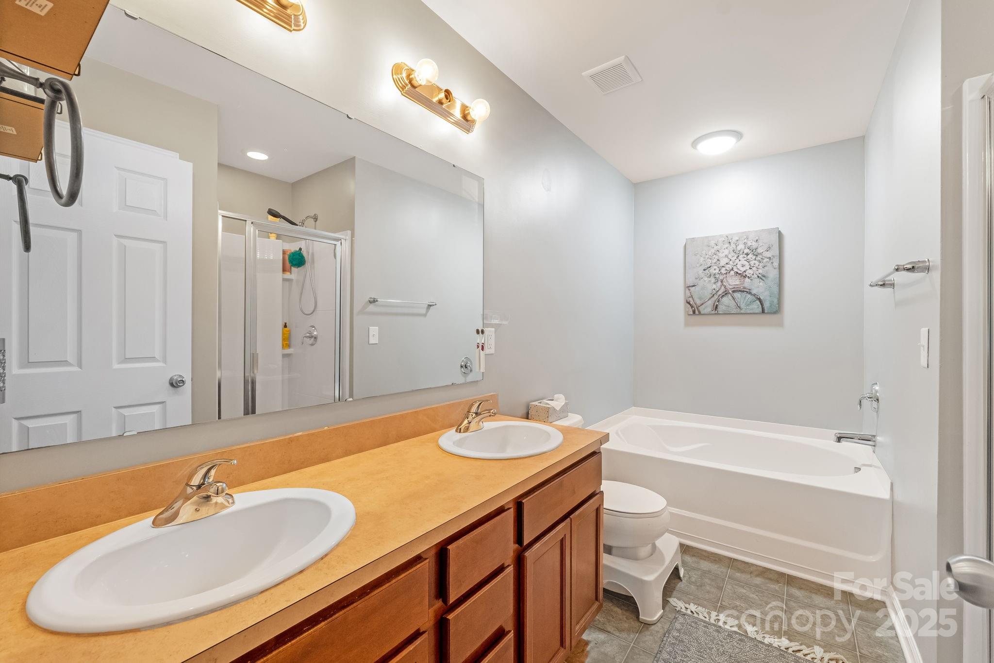 4246 Lotts Place Rock Hill, SC 29732 - Photo 13 of 24 a bathroom with a granite countertop sink and a mirror