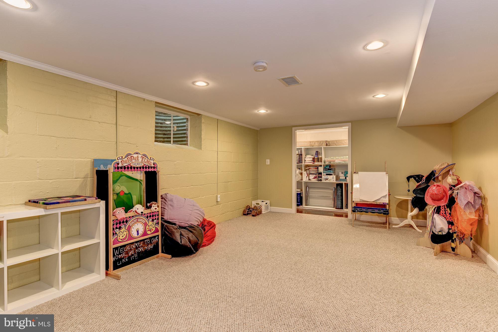 5704 Overlea Road Bethesda, MD 20816 - Photo 22 of 29 Spacious Recreation Room w/ Large Storage Closet