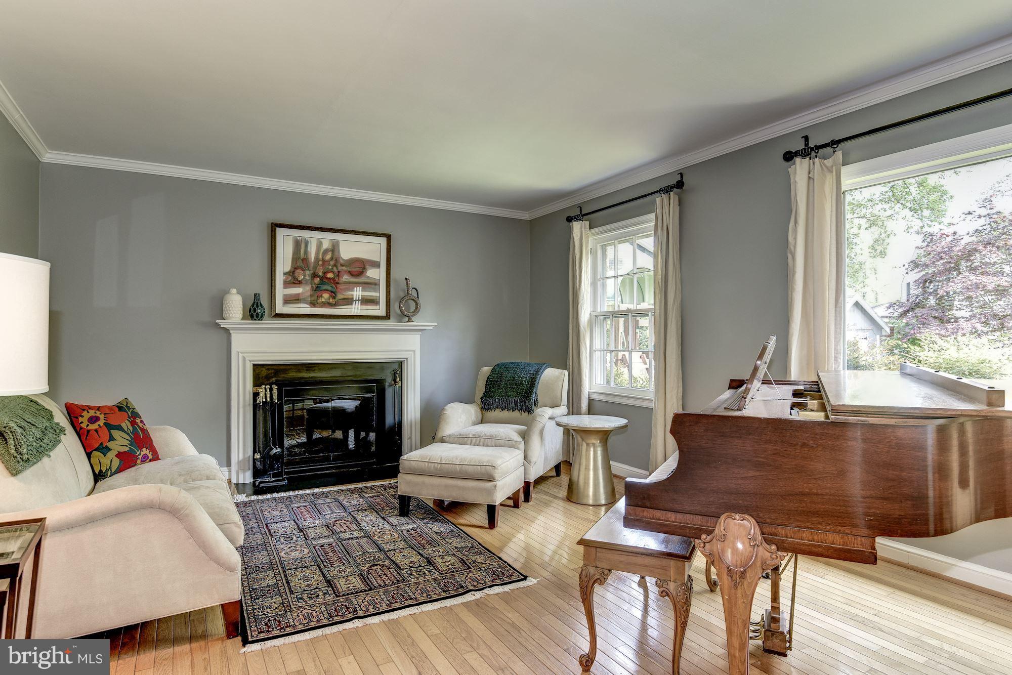 5704 Overlea Road Bethesda, MD 20816 - Photo 10 of 29 Living Room with Cozy Fireplace