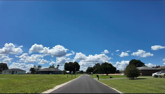 a view of a grassy area with an trees