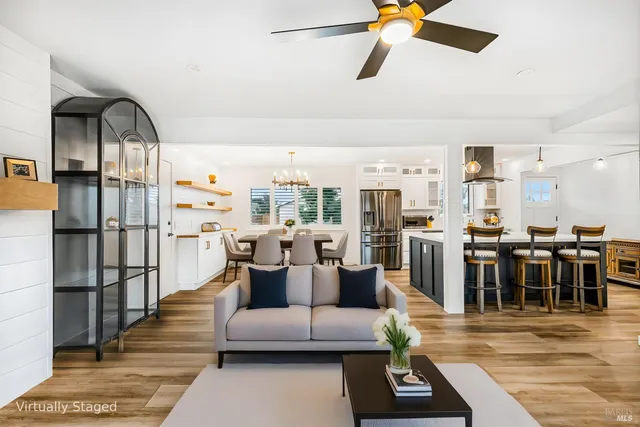 a living room with furniture