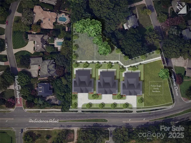 an aerial view of a house