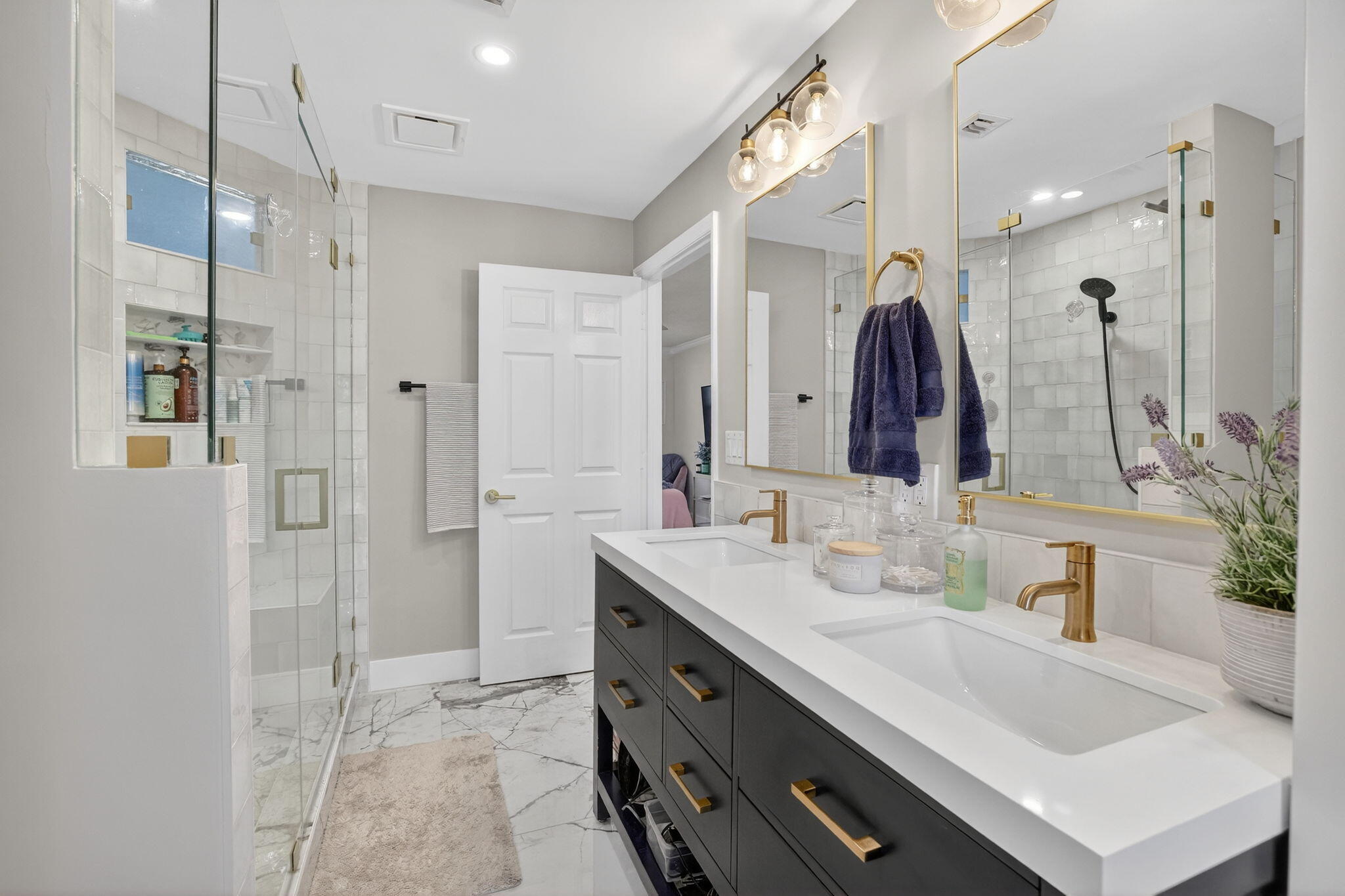 237 City View Drive, Unit 237 Fort Lauderdale, FL 33311 - Photo 41 of 81 a bathroom with a double vanity sink mirror and double