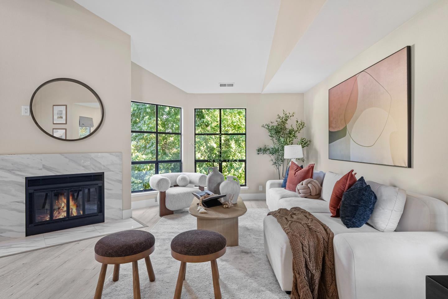 966 Silicon Drive San Jose, CA 95126 - Photo 1 of 31 a living room with furniture a fireplace and a large window