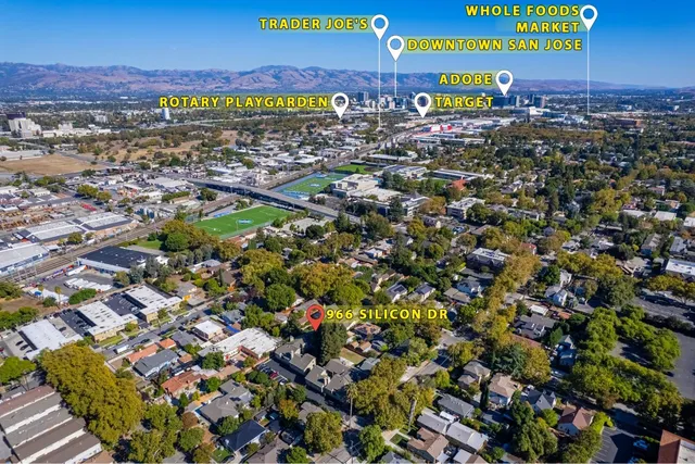 an aerial view of multiple house