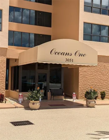 a front view of a building with street