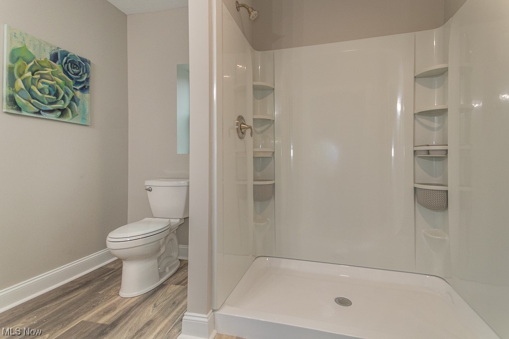 9865 Chillicothe Road Kirtland, OH 44094 - Photo 22 of 36 Bathroom with a shower, toilet, and Luxury Vinyl Flooring additional space added