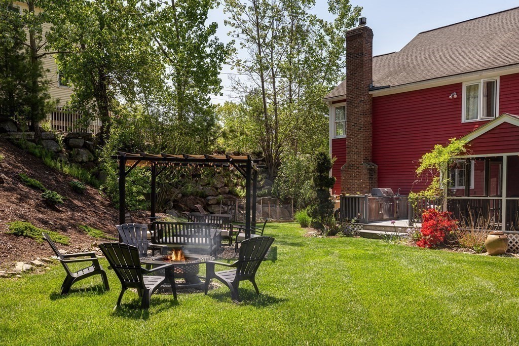 51 Davis Street Northborough, MA 01532 - Photo 30 of 35 a view of backyard with furniture and garden