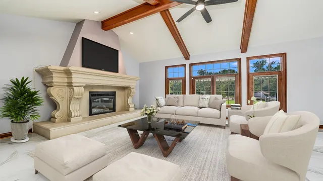a view of a livingroom with furniture