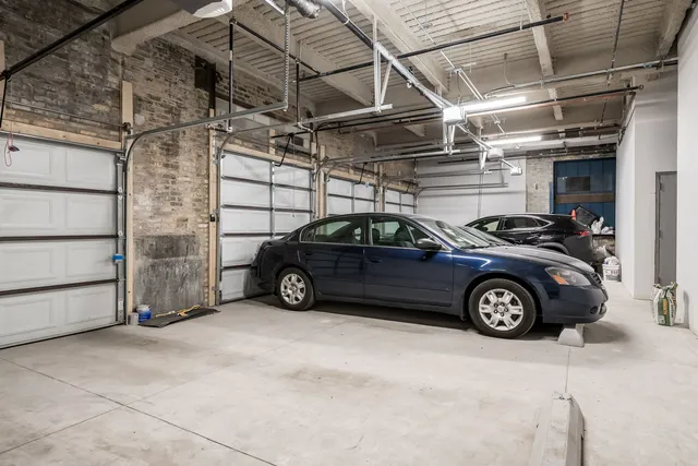a view of a car in a garage