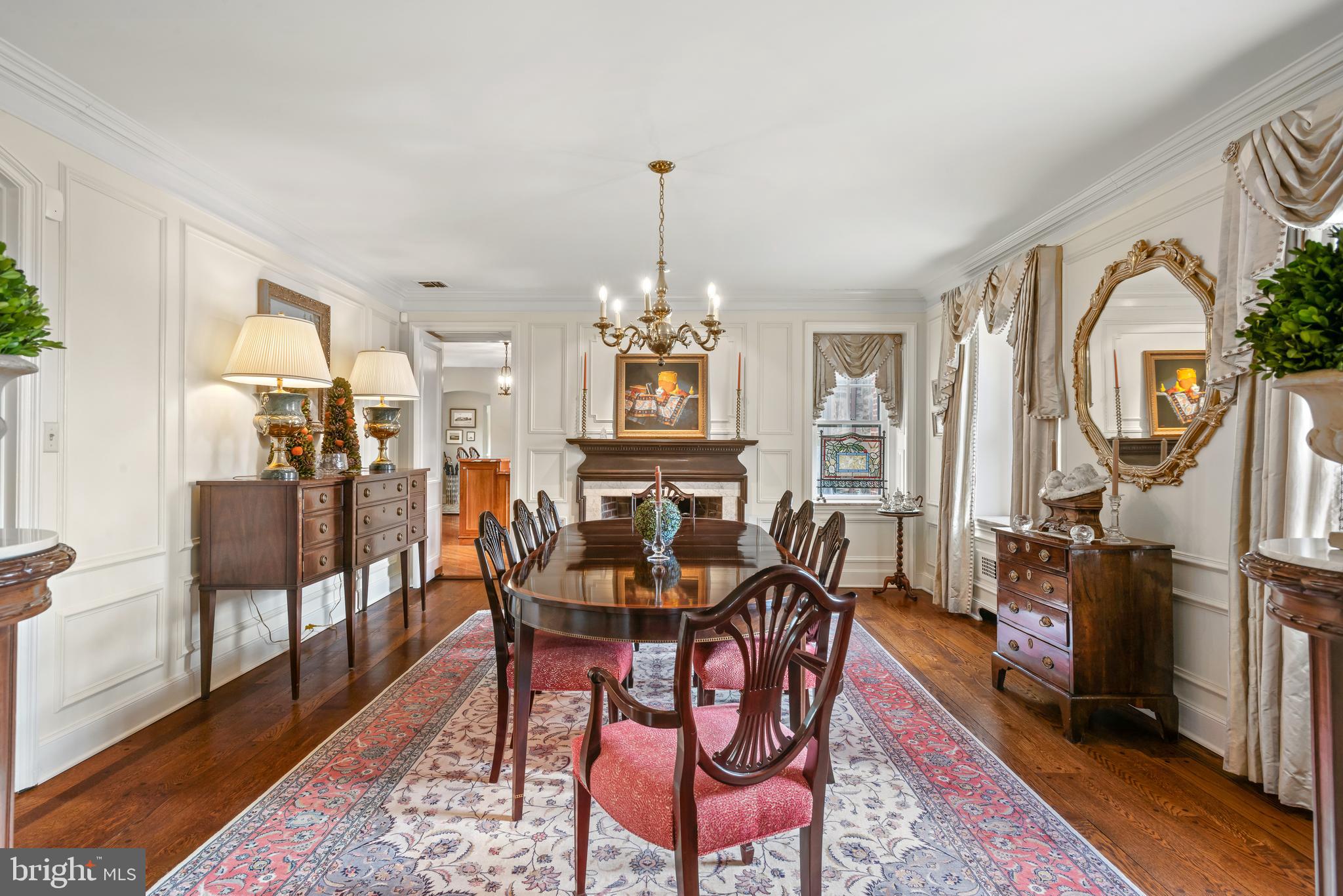 620 North Spring Mill Road Villanova, PA 19085 - Photo 23 of 118 a view of a dining room with furniture window and wooden floor