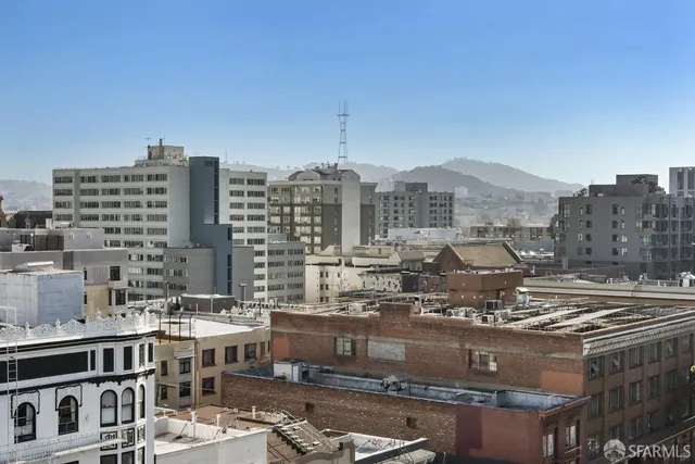 a view of a city that has tall buildings