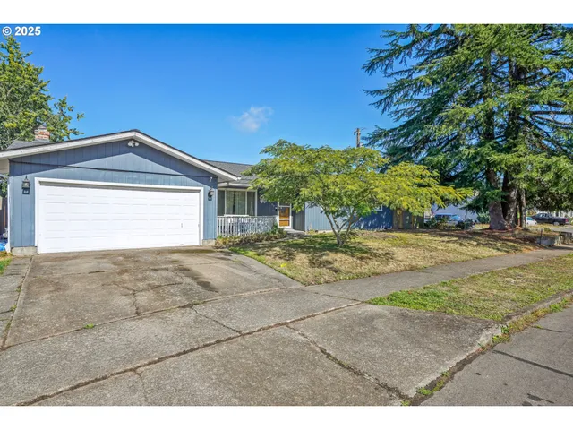 a view of backyard of house