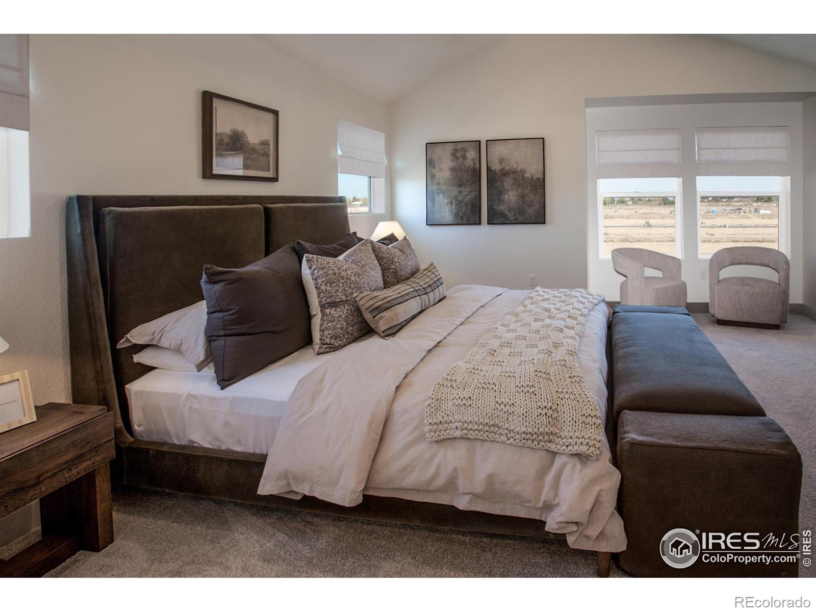 6079 Red Barn Road Fort Collins, CO 80528 - Photo 24 of 41 a bedroom with a bed a couch and large window