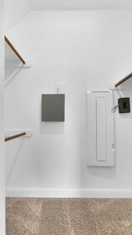 a view of a livingroom with wooden floor