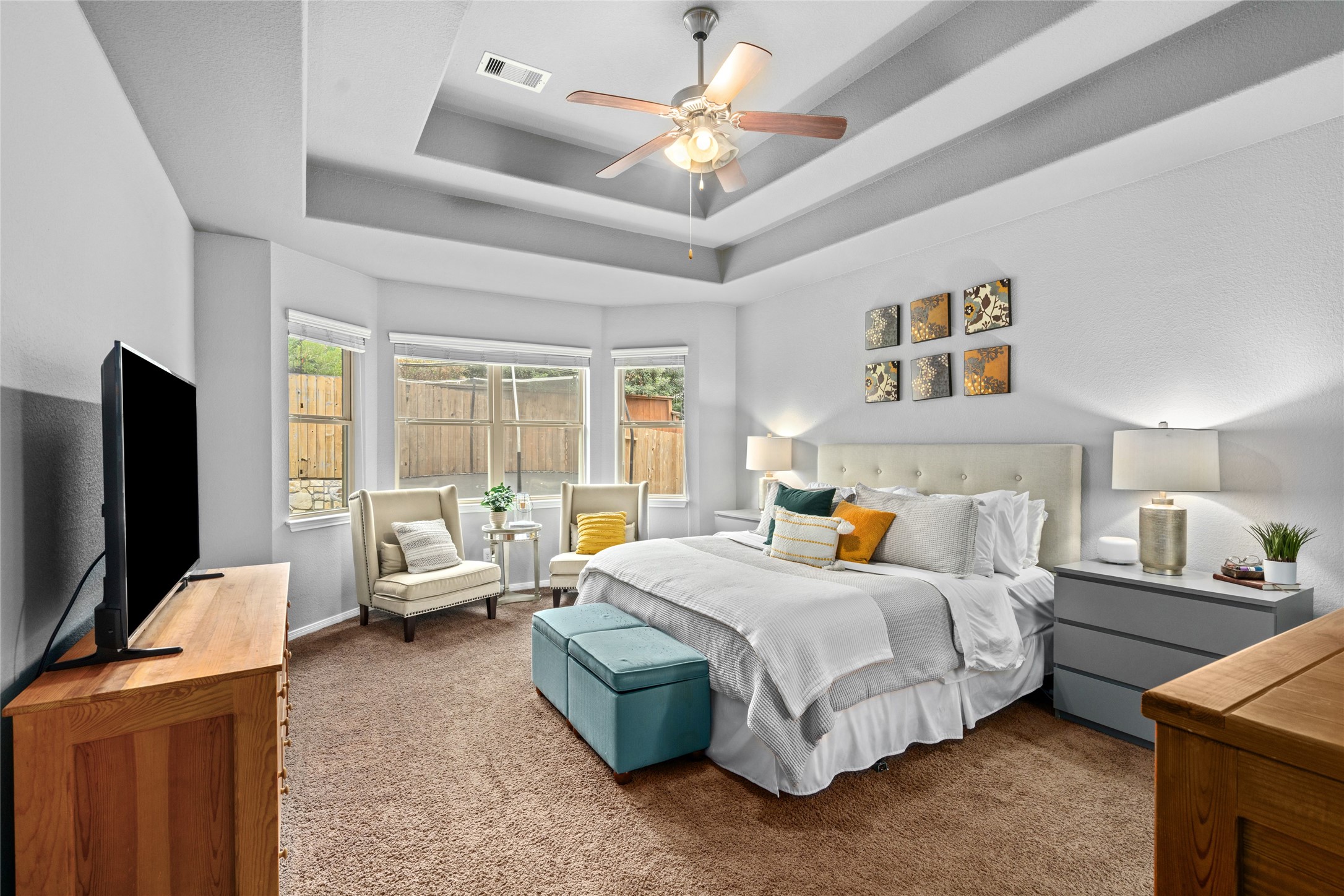 1071 Cedar Lake Court Conroe, TX 77384 - Photo 15 of 43 a bedroom with a bed and a flat screen tv