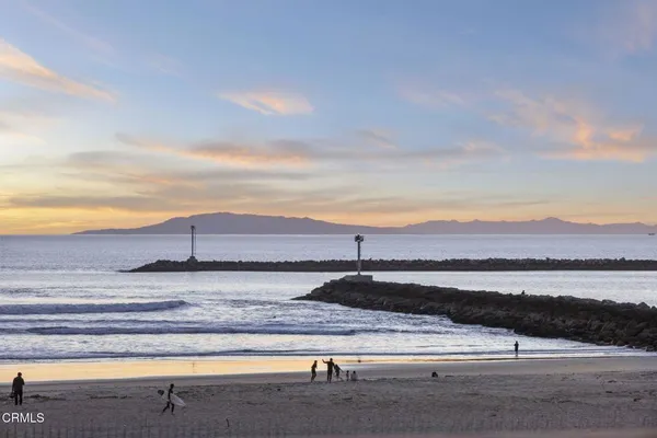 an aerial view of a building with outdoor space