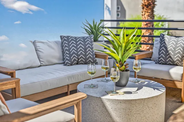 a living room with furniture