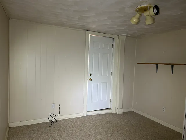 an empty room with closet