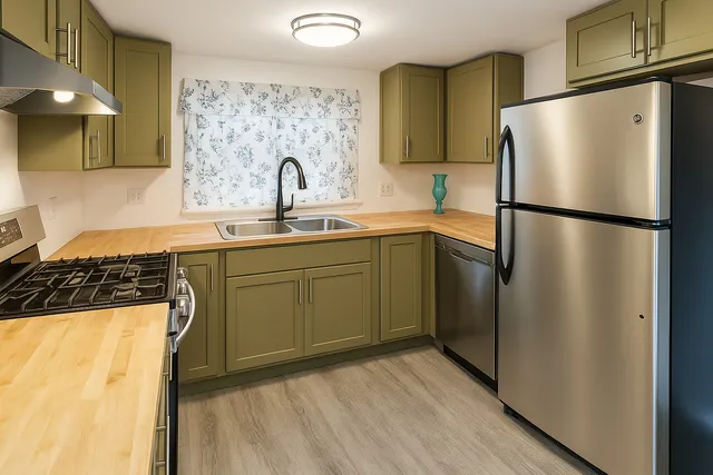 a white refrigerator freezer sitting inside of a kitchen