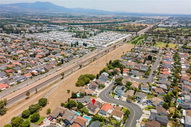 an aerial view of a city