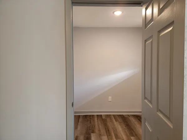 a view of wooden door