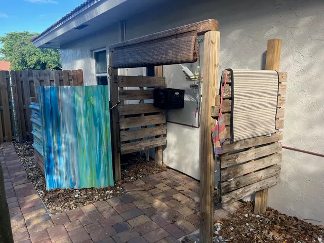 a bathroom with a tub and a sink