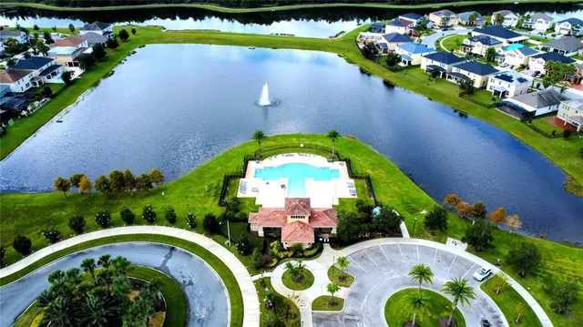 an aerial view of a house