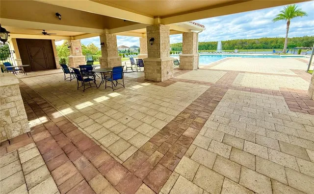 a view of outdoor space with seating area