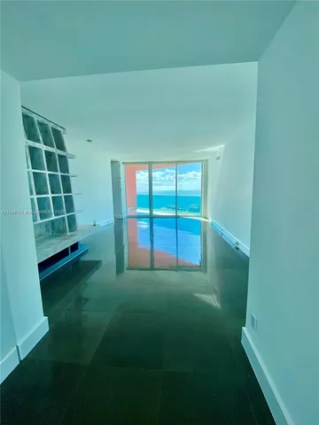a view of a glass door