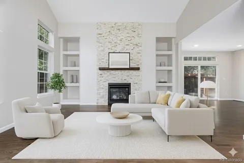 a view of a garage with storage