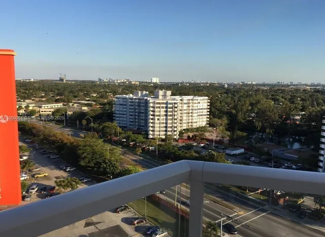 a view of balcony with city view