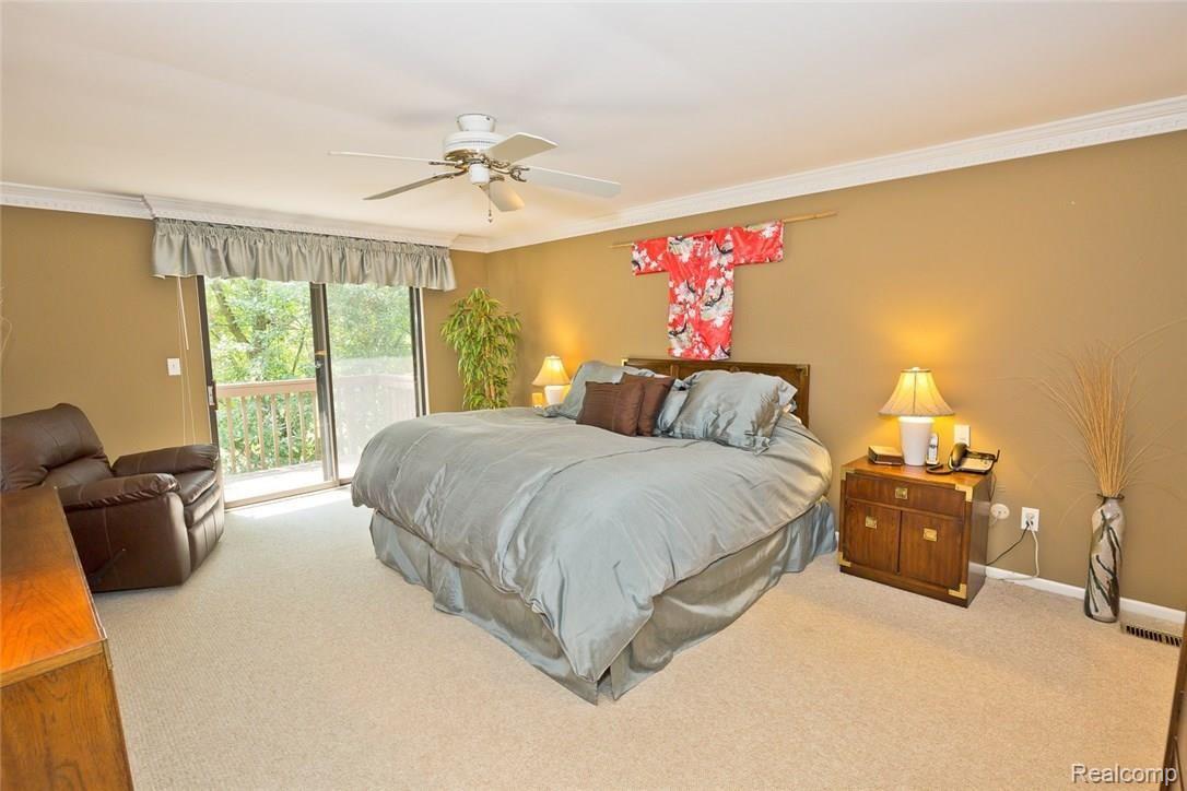 1855 Wingate Road Bloomfield Hills, MI 48302 - Photo 11 of 37 Master Bedroom with balcony overlooking golf course and attached Master Bathroom and Walk-In Closet