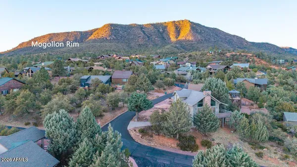 an aerial view of a house