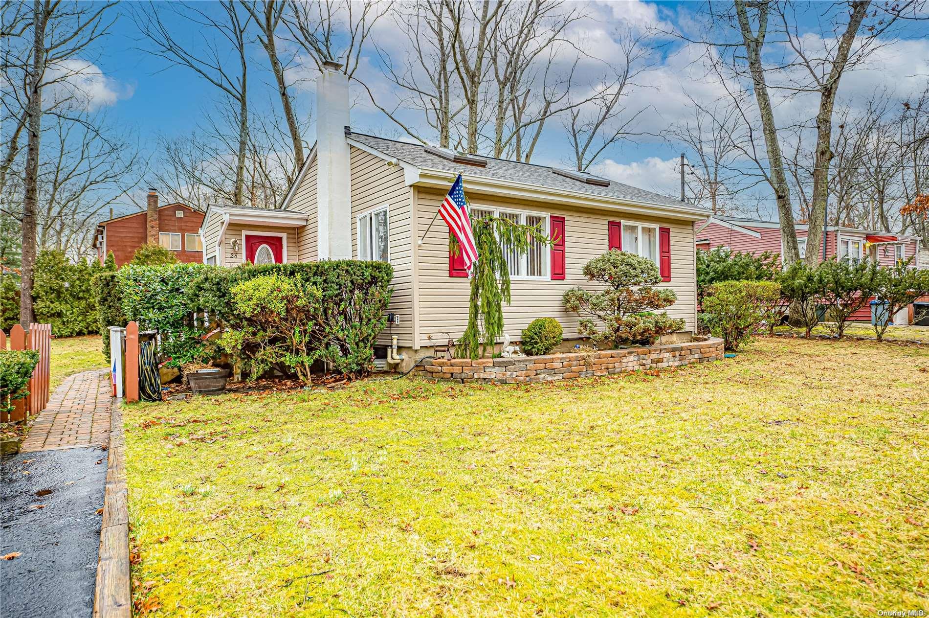 a front view of building with an outdoor space