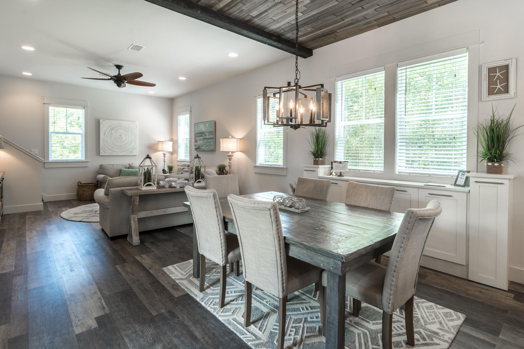 281 Redbud Ln Inlet Beach Inlet Beach, FL 32461 - Photo 17 of 34 a view of a dining room with furniture wooden floor and chandelier