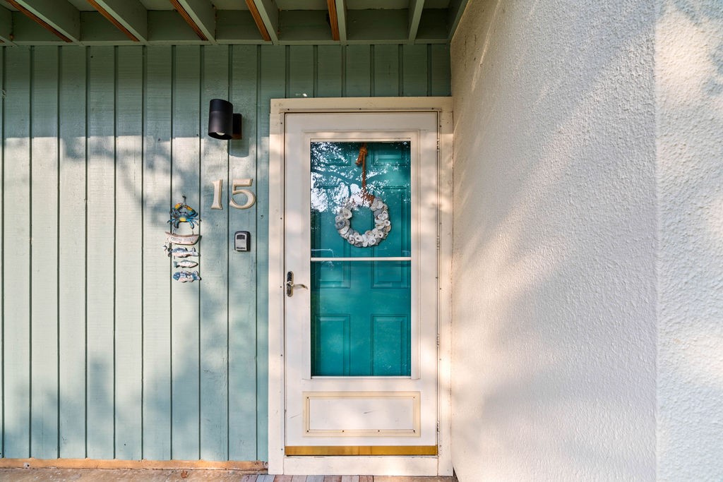 a view of a door and an outdoor space