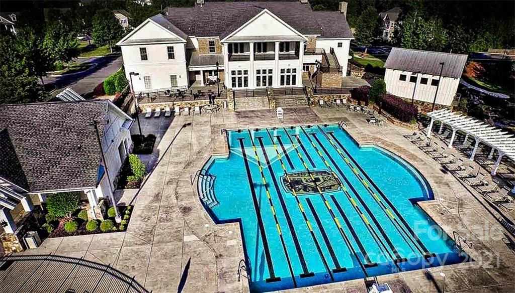 4008 Fallondale Road Waxhaw, NC 28173 - Photo 42 of 44 an aerial view of a house with pool and chairs