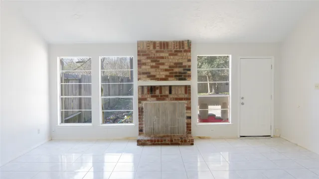 an entryway with window