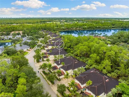 a view of a lake with a city