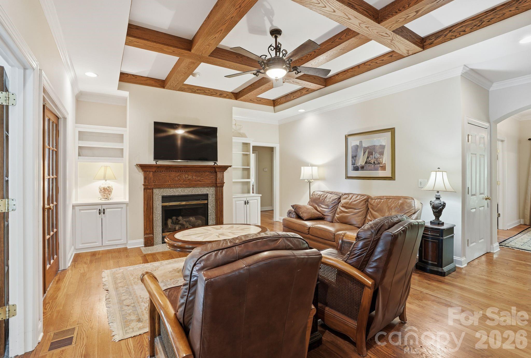 2275 River Road Richfield, NC 28137 - Photo 13 of 44 a living room with fireplace furniture and a flat screen tv