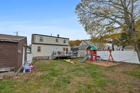 a view of a park with slide
