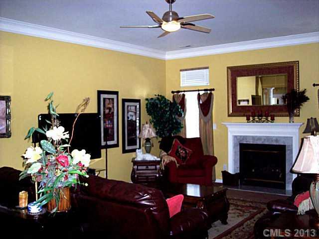 3102 Spring Fancy Lane Indian Trail, NC 28079 - Photo 3 of 11 a living room with furniture a fireplace and a flat screen tv