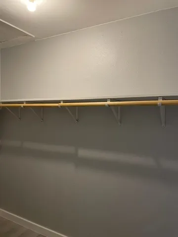 a bathroom with a shower and a toilet