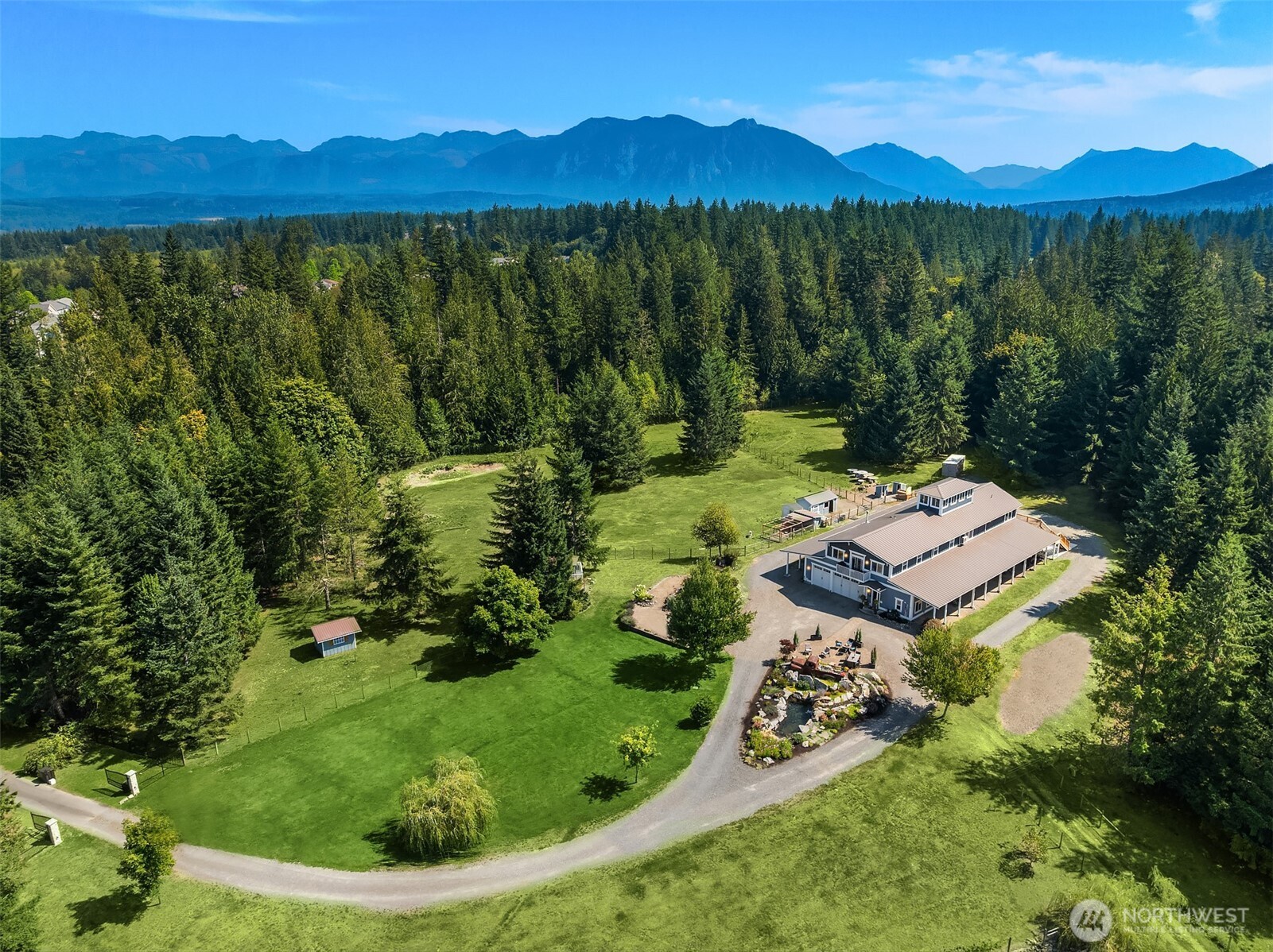 a view of a lake with a mountain in the background